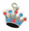 Sterling Silver & Enamel 15x18mm Crown Pendant